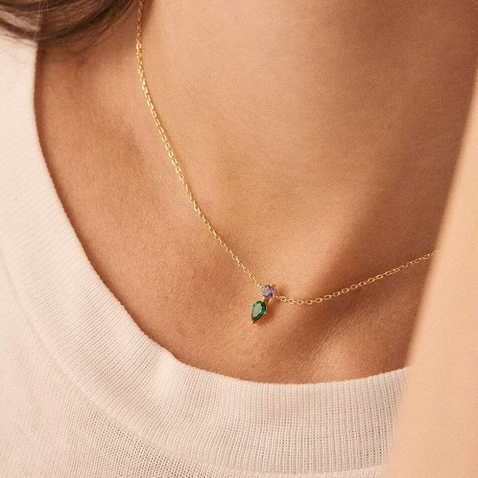 AGATHA Choker Necklace Astre-Green/Golden