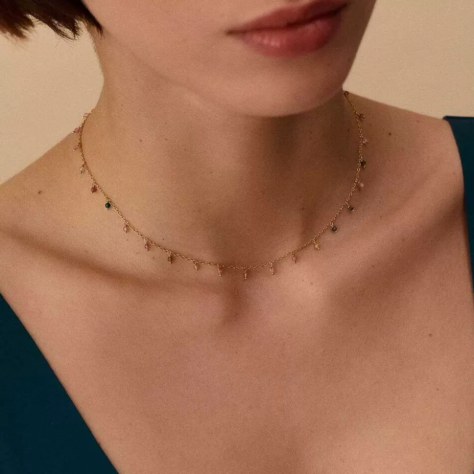 AGATHA Choker Necklace Dangle-Green