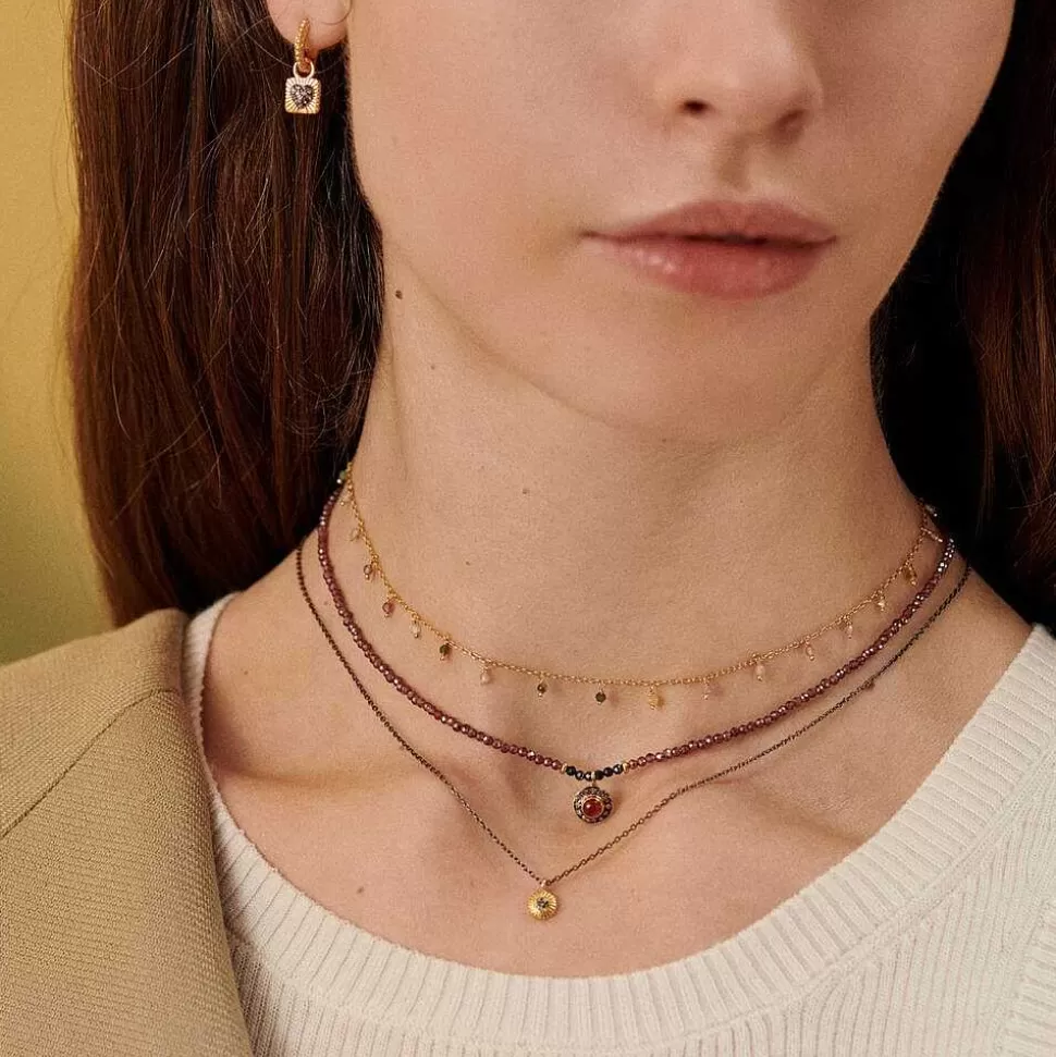 AGATHA Choker Necklace Dangle-Green