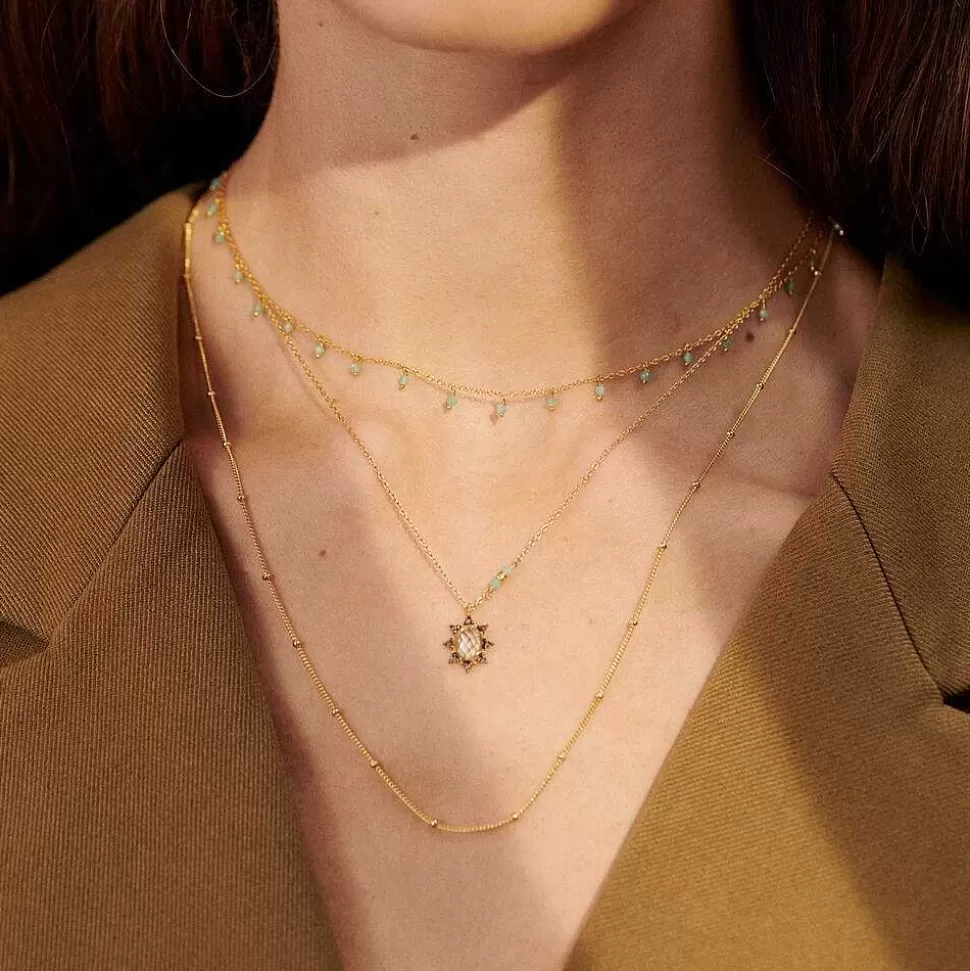 AGATHA Choker Necklace Diamonds-Blue/Gold