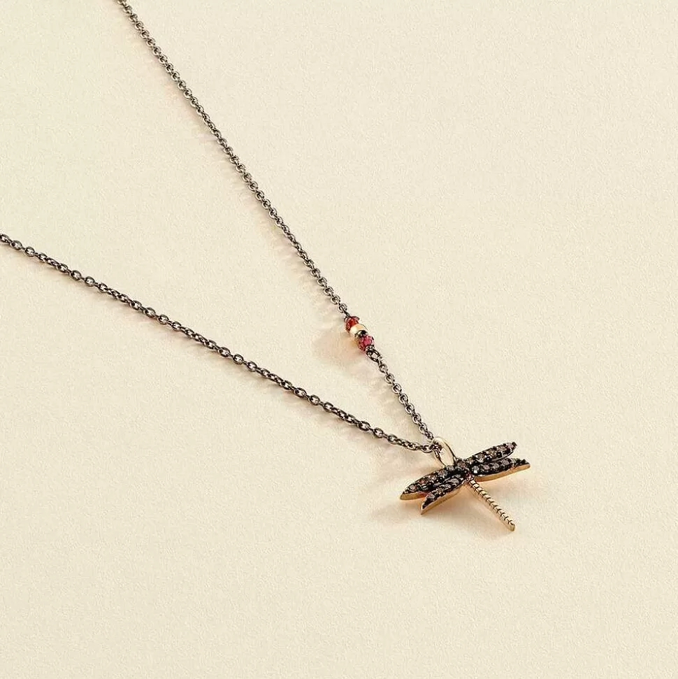AGATHA Choker Necklace Diamonds-Gold/Gun