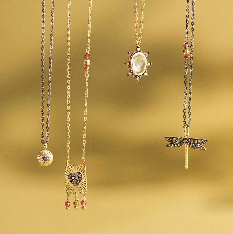AGATHA Choker Necklace Diamonds-Gold/Gun