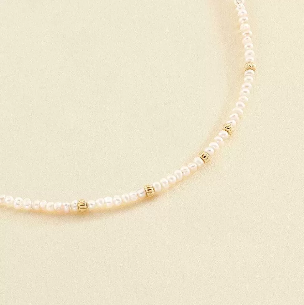 AGATHA Choker Necklace Dione-Pearl/Gold
