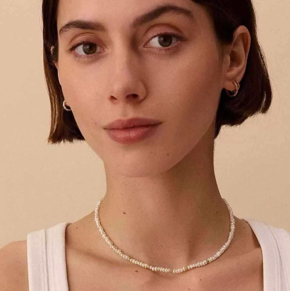 AGATHA Choker Necklace Dione-Pearl/Gold