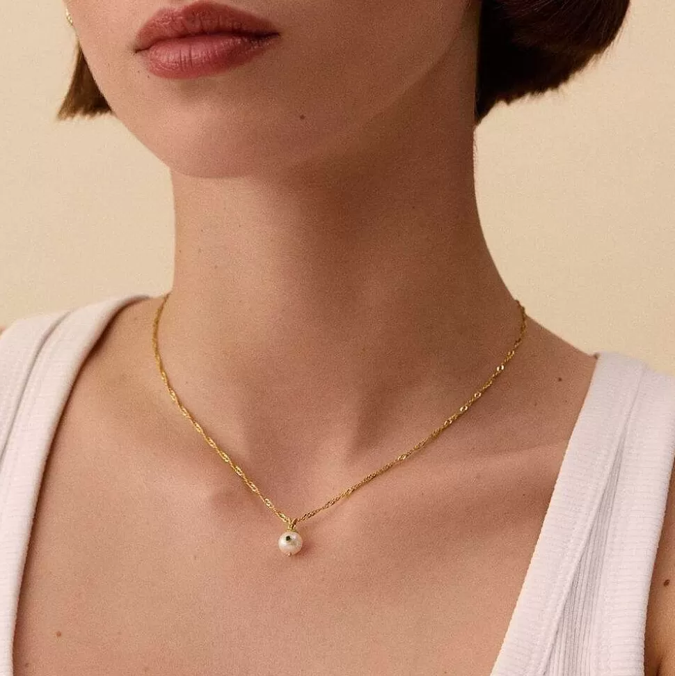 AGATHA Choker Necklace Dione-Pearl/Gold