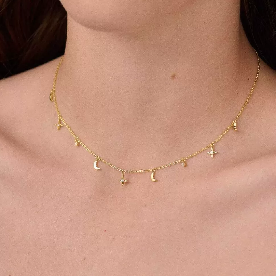 AGATHA Choker Necklace Galaxy-Crystal/Golden