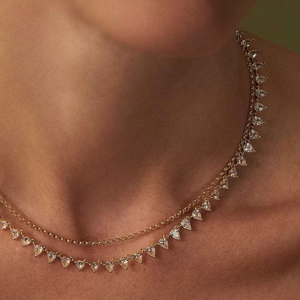 AGATHA Choker Necklace Olimpia-Crystal/Golden