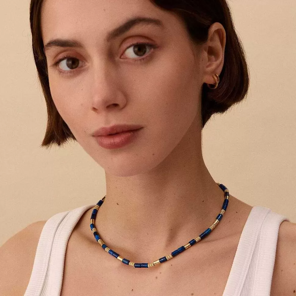 AGATHA Choker Necklace Petra-Lapis/Gold