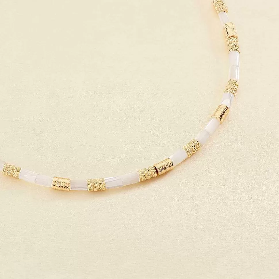AGATHA Choker Necklace Petra-Nacre/Gold