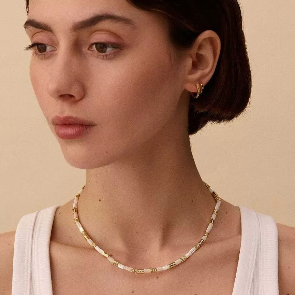 AGATHA Choker Necklace Petra-Nacre/Gold