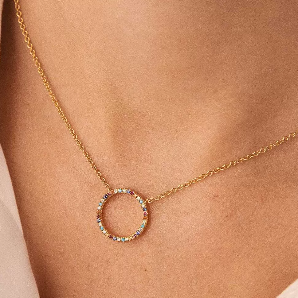 AGATHA Choker Necklace Rainbow-Multicolor/Gold