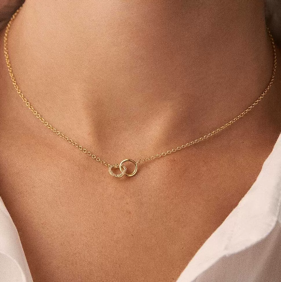 AGATHA Choker Necklace Rondou-Crystal/Golden