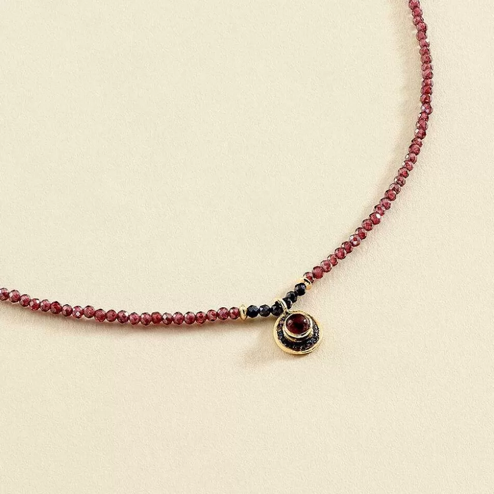 AGATHA Choker Necklace Rubi-Red/Gun