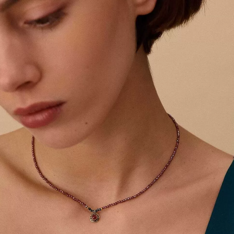 AGATHA Choker Necklace Rubi-Red/Gun