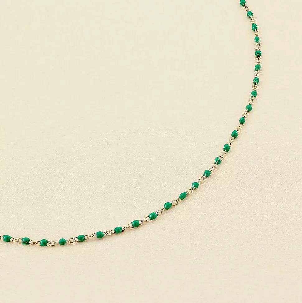 AGATHA Choker Necklace Smarty-Green/Golden