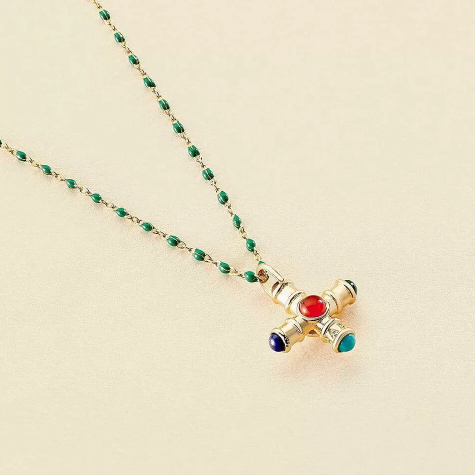 AGATHA Choker Necklace Smarty-Green/Golden