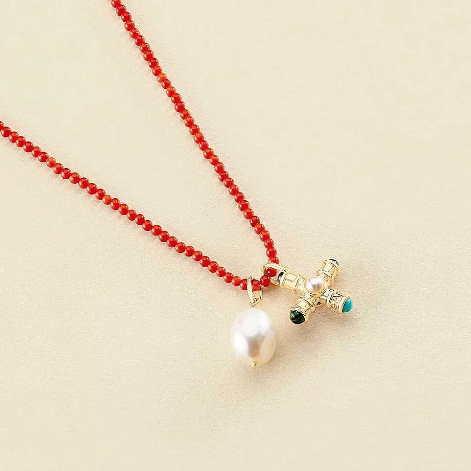 AGATHA Choker Necklace Talismans-Coral