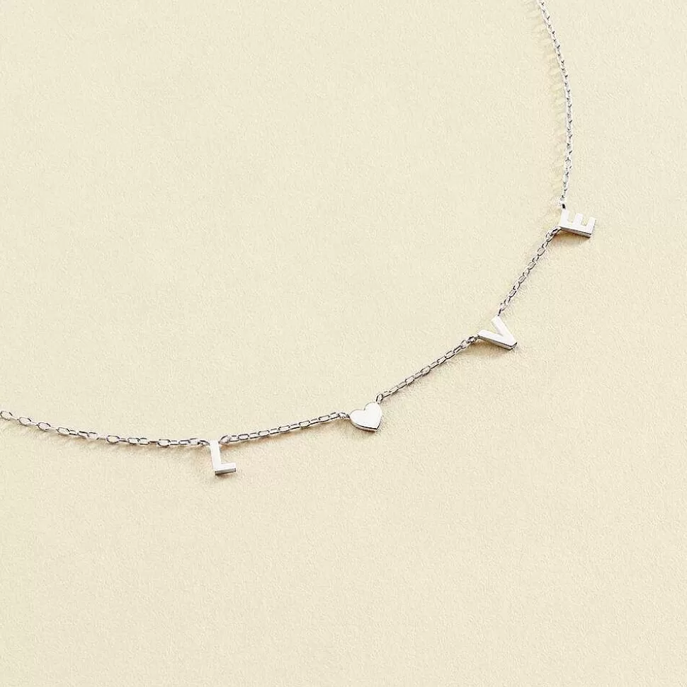 AGATHA Choker Necklace With Love-Silver