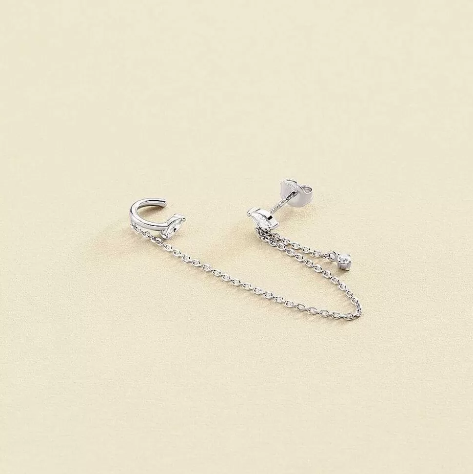 AGATHA Ear Cuff Amas-Crystal/Silver