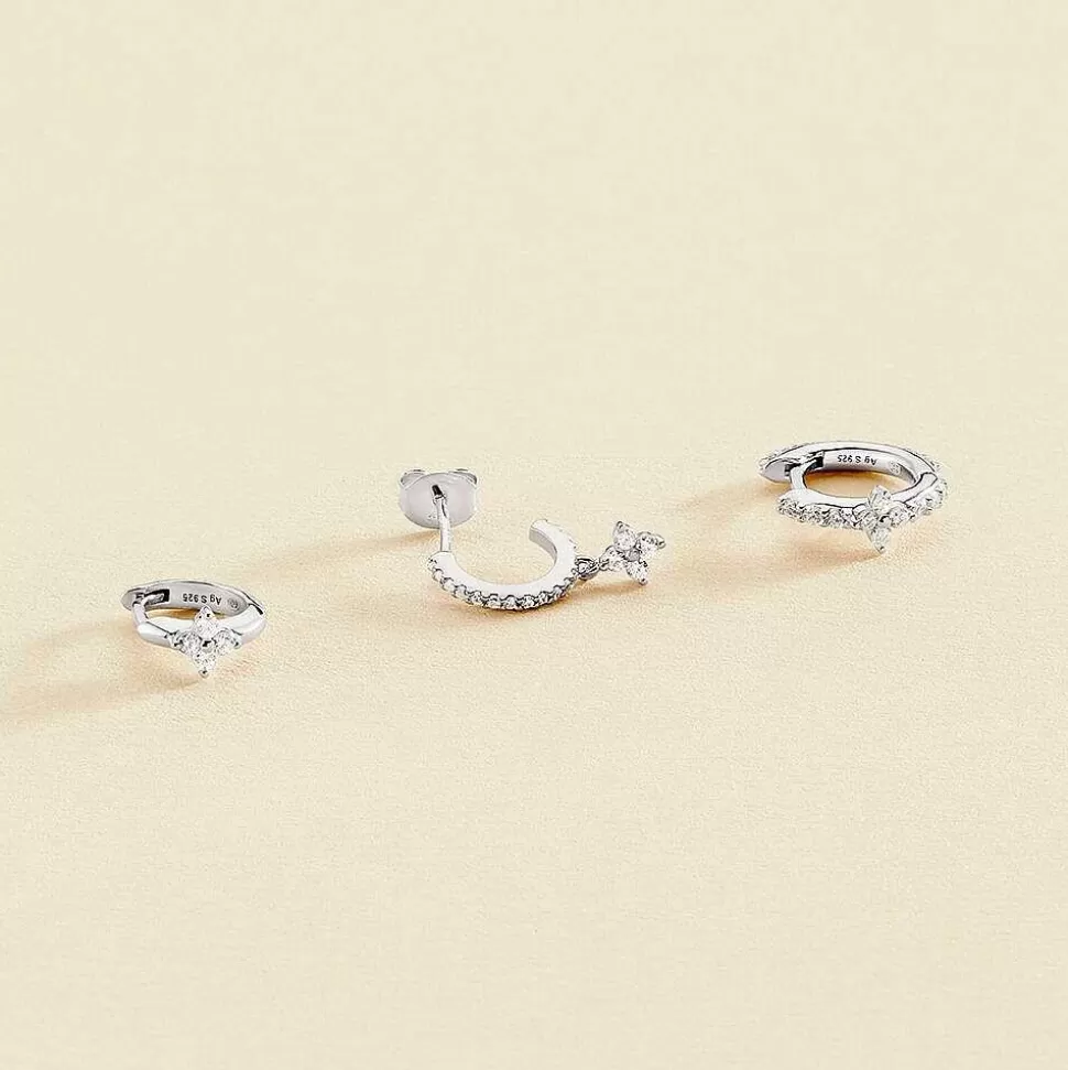 AGATHA Hoop Piercing Beloved-Crystal/Silver