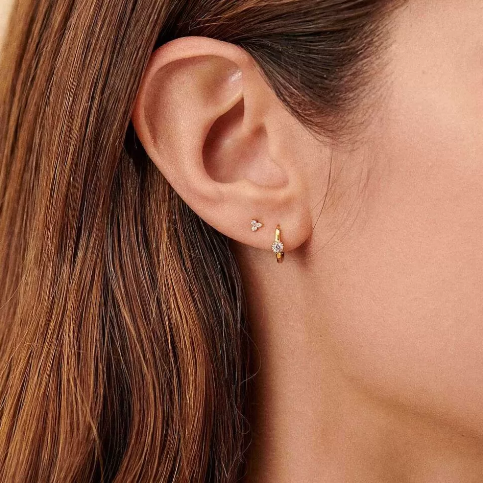AGATHA Hoop Piercing Criobril-Crystal/Golden