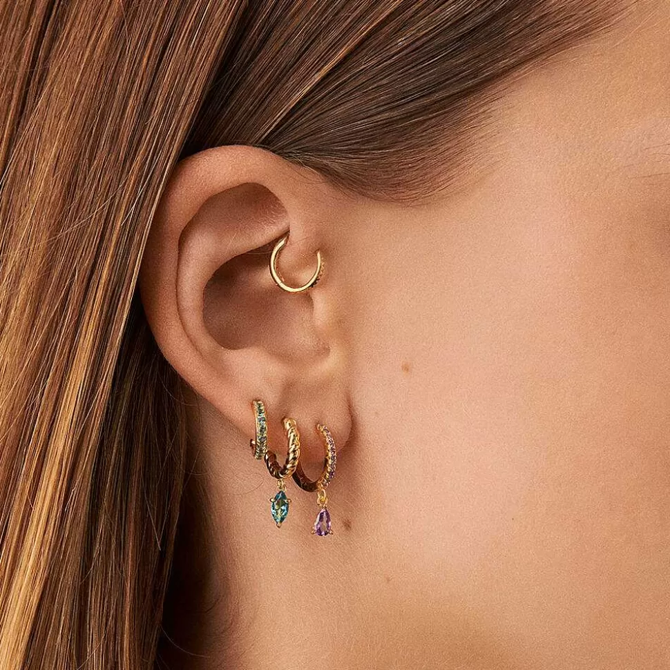 AGATHA Hoop Piercing Mamba-Turquoise/Gold