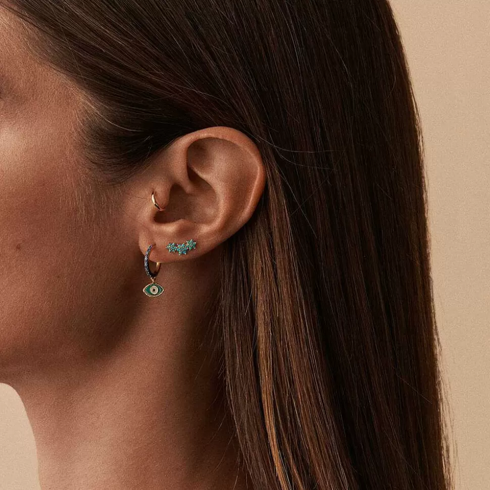AGATHA Hoop Piercing Mix& Match-Blue/Silver