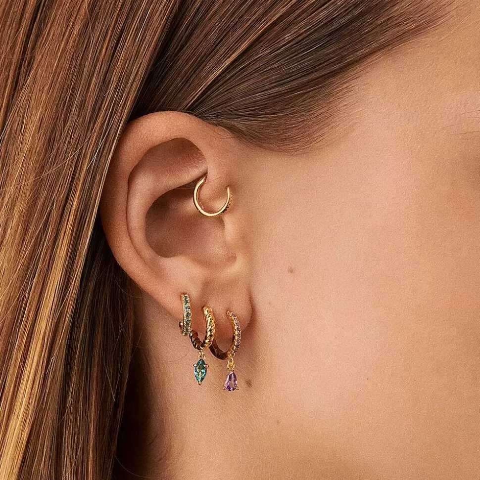 AGATHA Hoop Piercing Pava-Turquoise/Gold