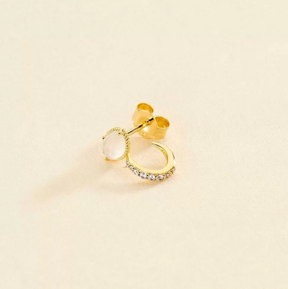 AGATHA Hoop Piercing Precieux-White/Gold
