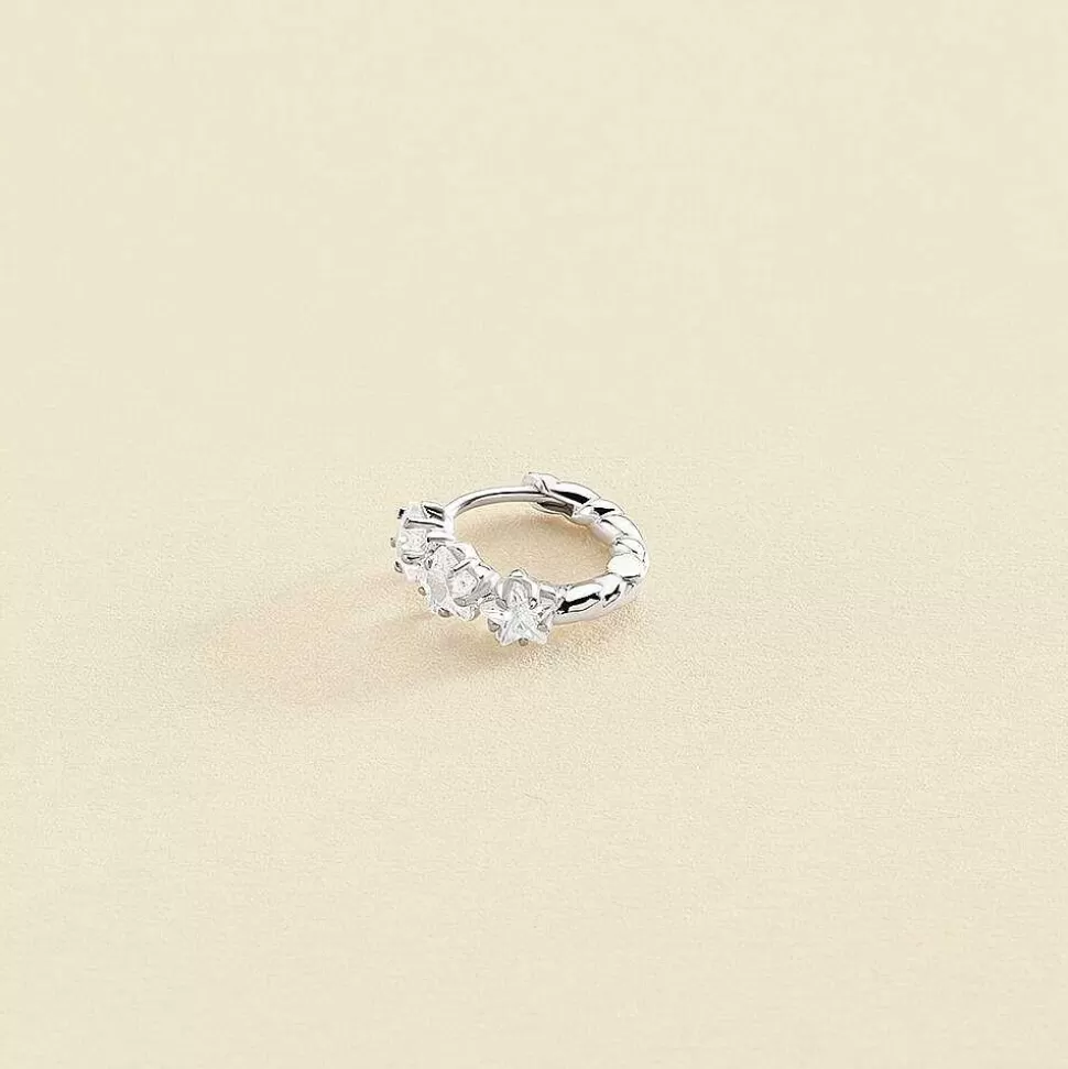 AGATHA Hoop Piercing Spaceage-Crystal/Silver