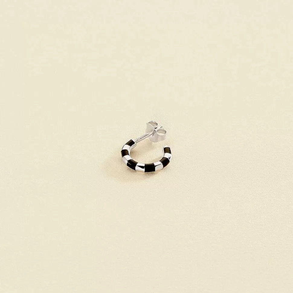 AGATHA Hoop Piercing Suzie-Black/Silver