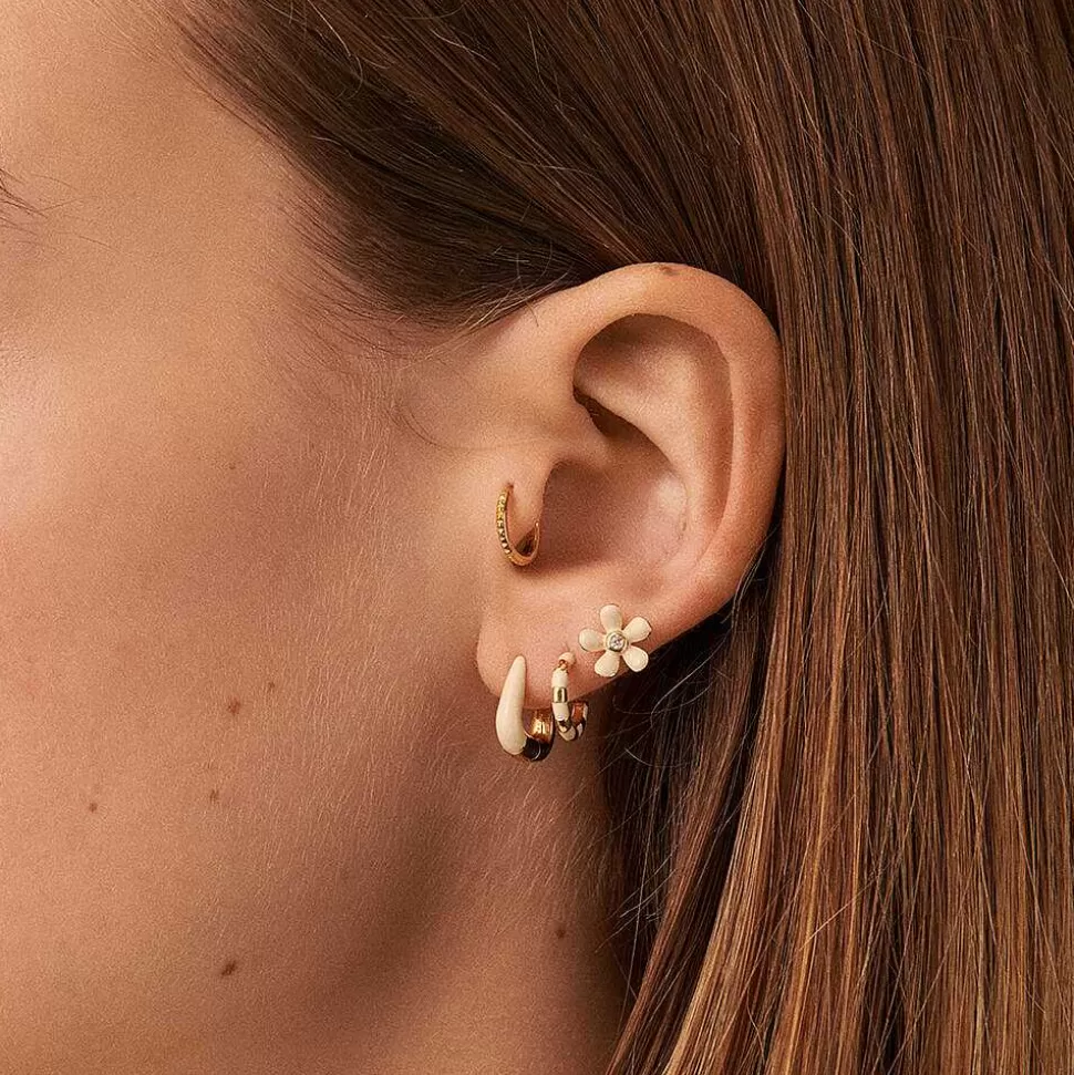 AGATHA Hoop Piercing Suzie-White/Gold
