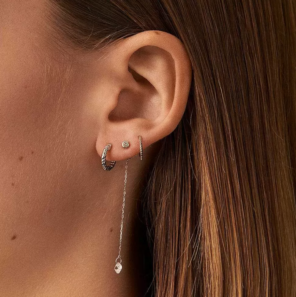 AGATHA Hoop Piercing Tressee-Silver
