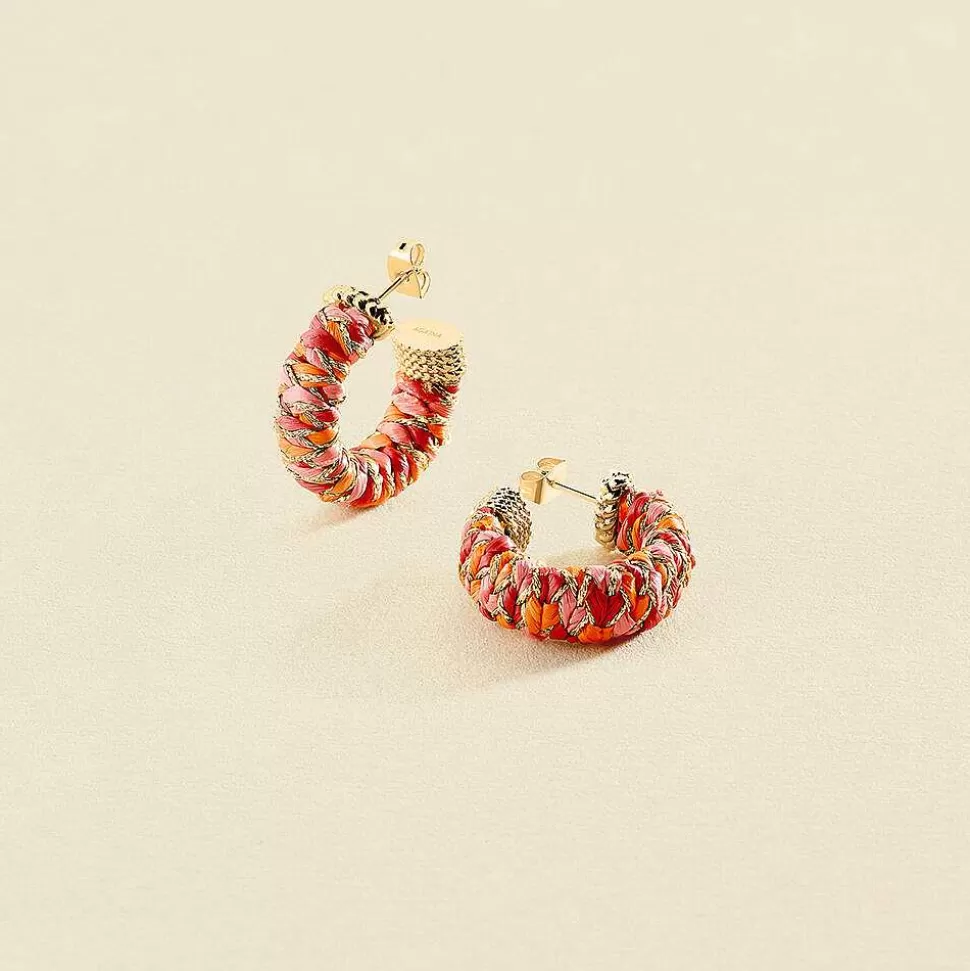 AGATHA Hoops Ear2Rafia-Pink/Gold