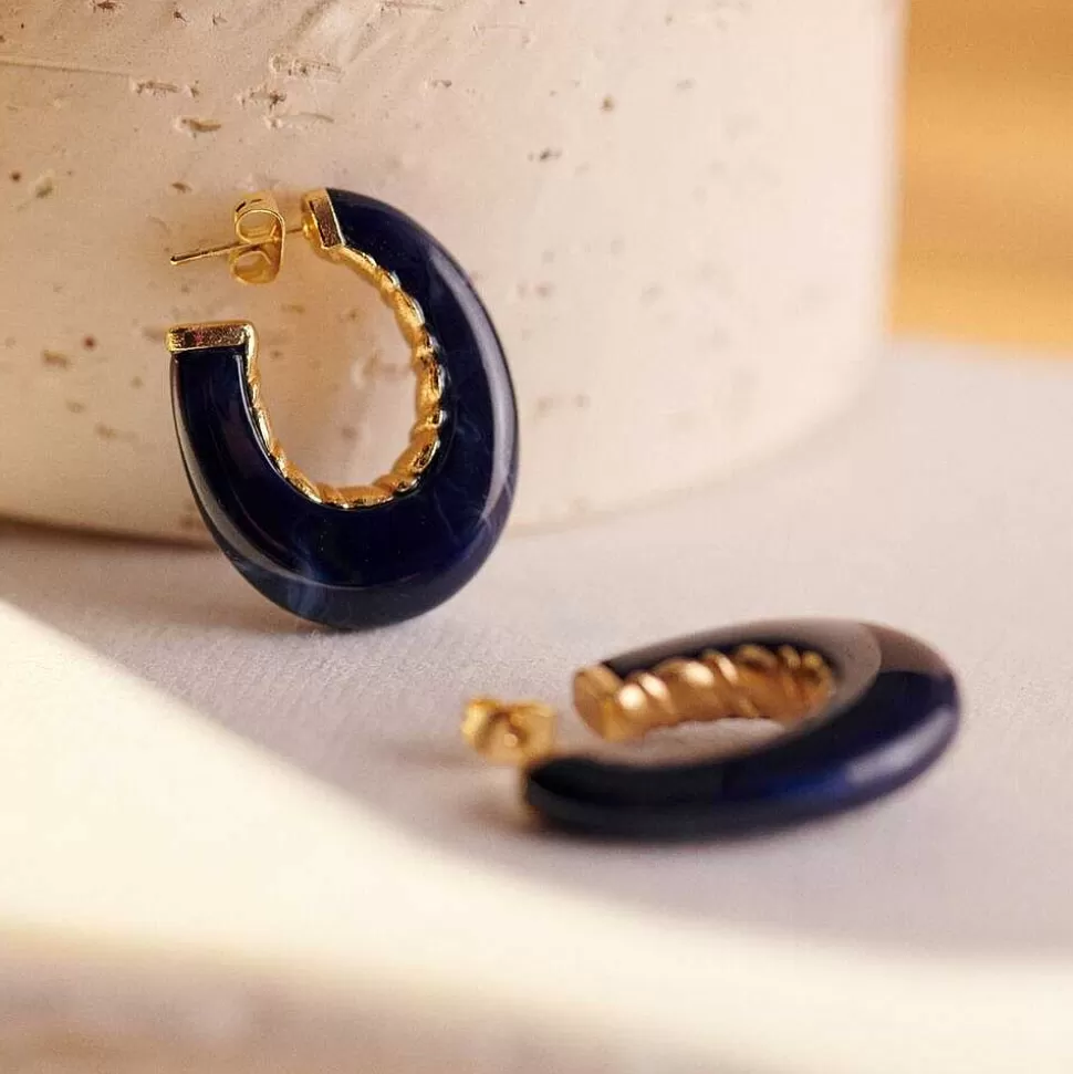 AGATHA Hoops Torsades-Blue/Gold