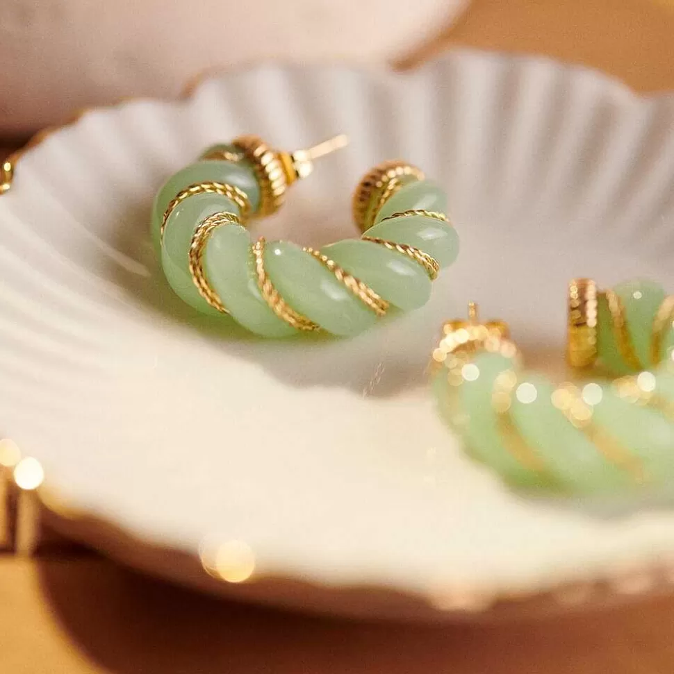 AGATHA Hoops Torsades-Green/Golden