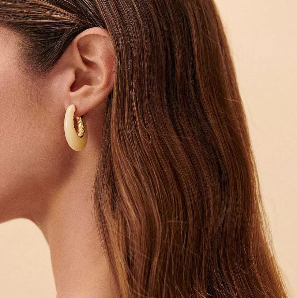 AGATHA Hoops Torsades-Ivory/Gold
