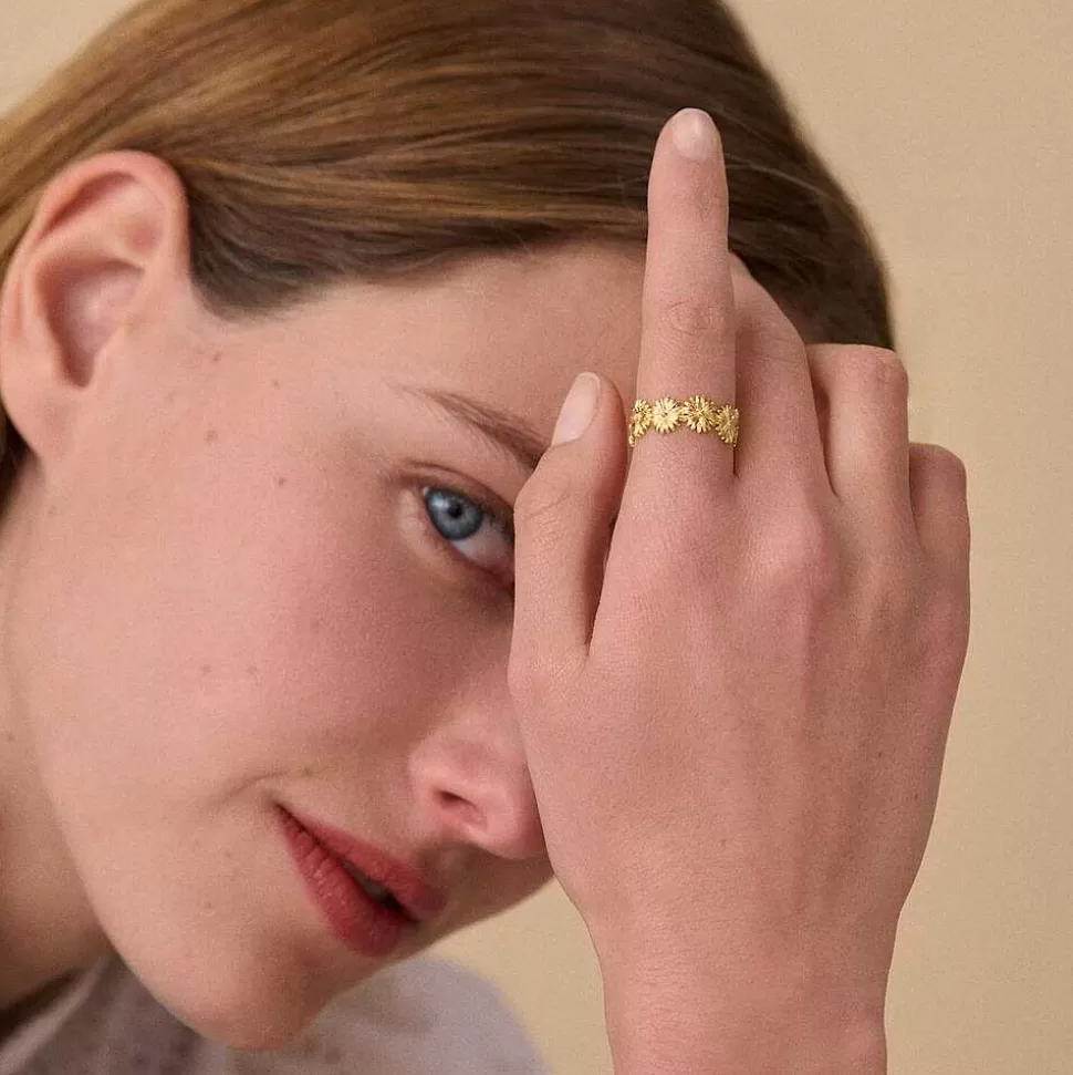 AGATHA Large Ring Blossom-Golden