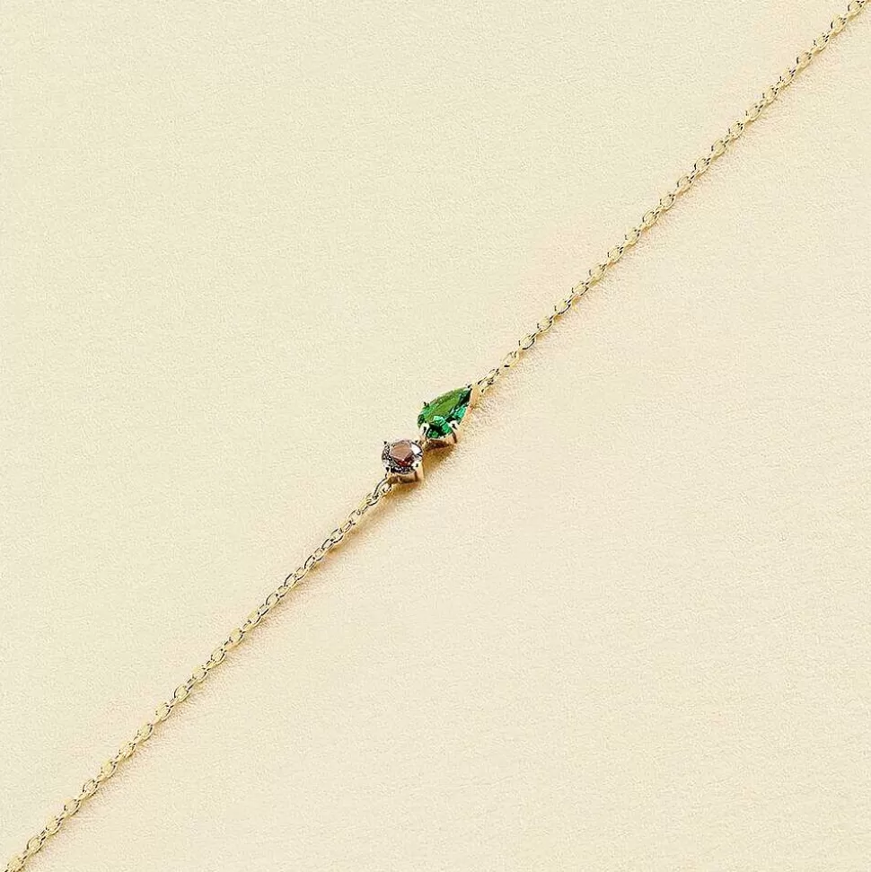 AGATHA Link Bracelet Astre-Green/Golden
