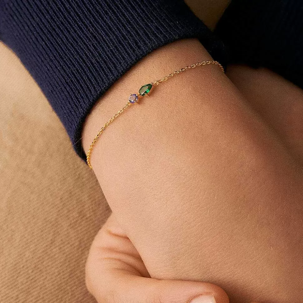AGATHA Link Bracelet Astre-Green/Golden