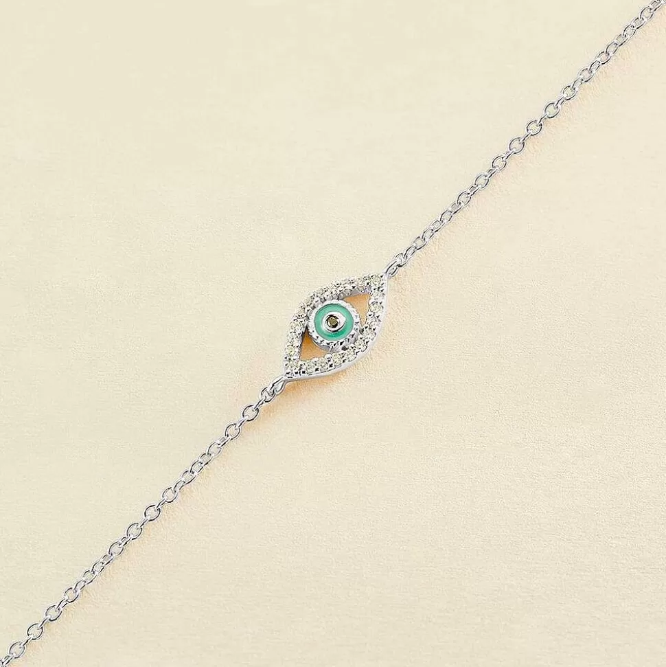 AGATHA Link Bracelet Lucky Eye-Turquoise/Silver