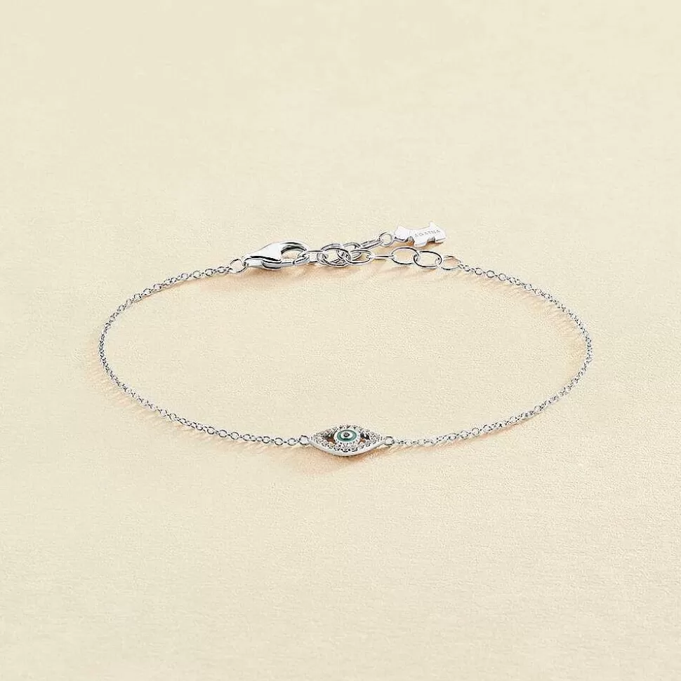AGATHA Link Bracelet Lucky Eye-Turquoise/Silver