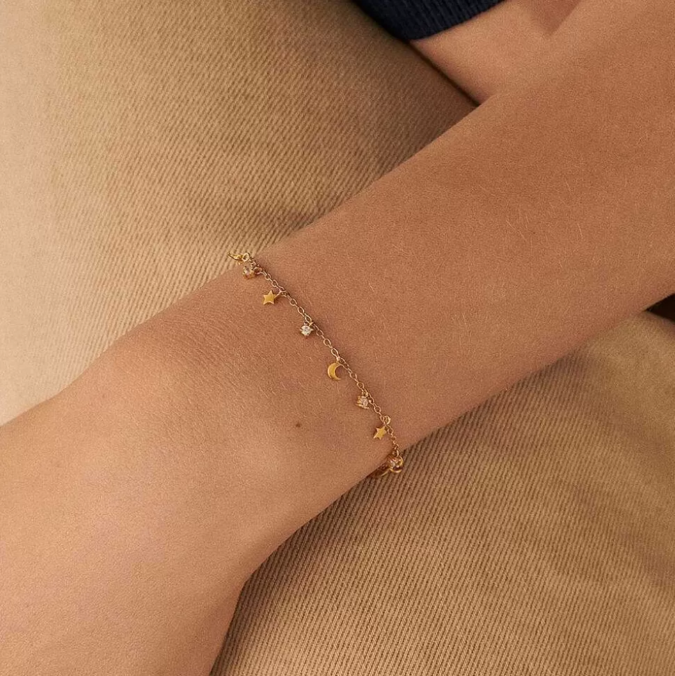 AGATHA Link Bracelet Lunitas-Crystal/Golden