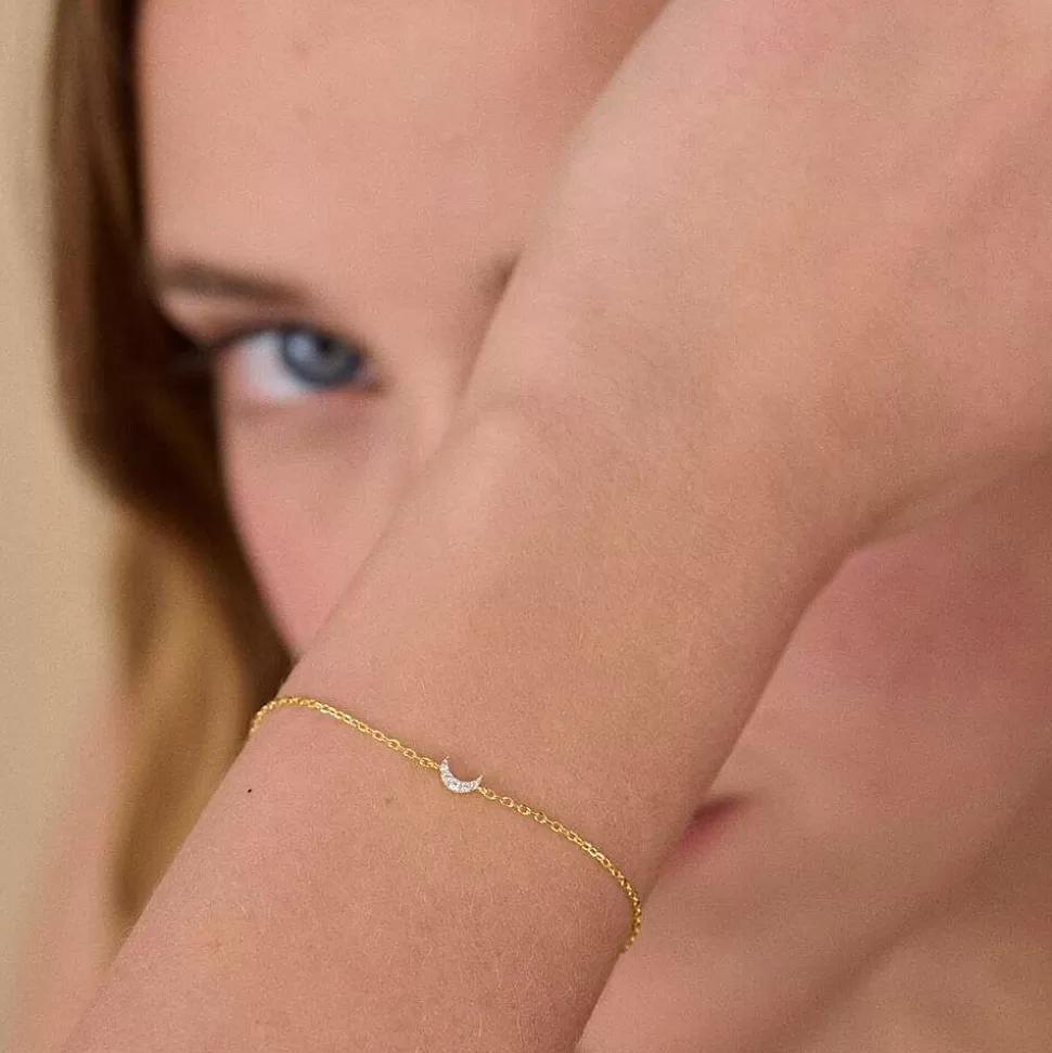 AGATHA Link Bracelet Mahina-Crystal/Golden