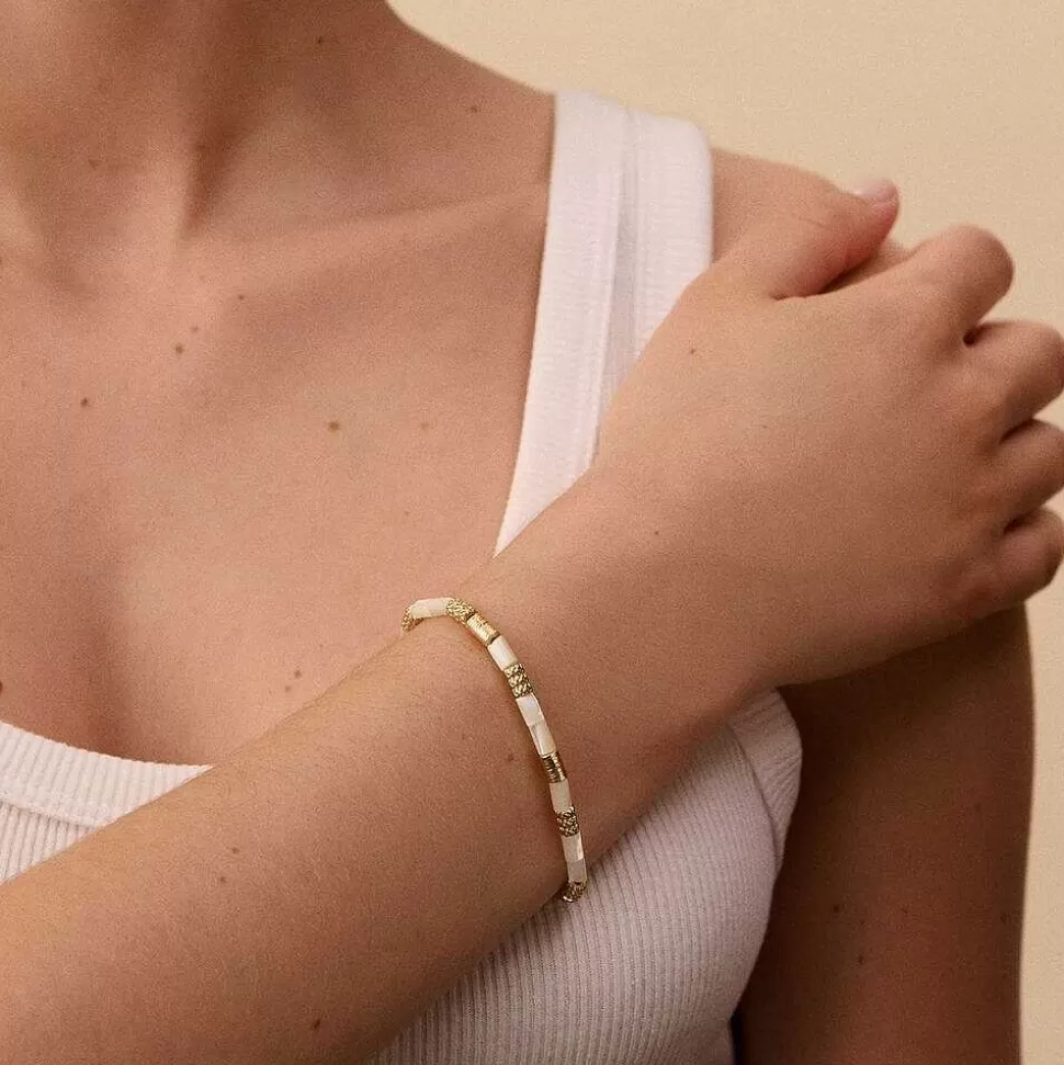 AGATHA Link Bracelet Petra-Nacre/Gold