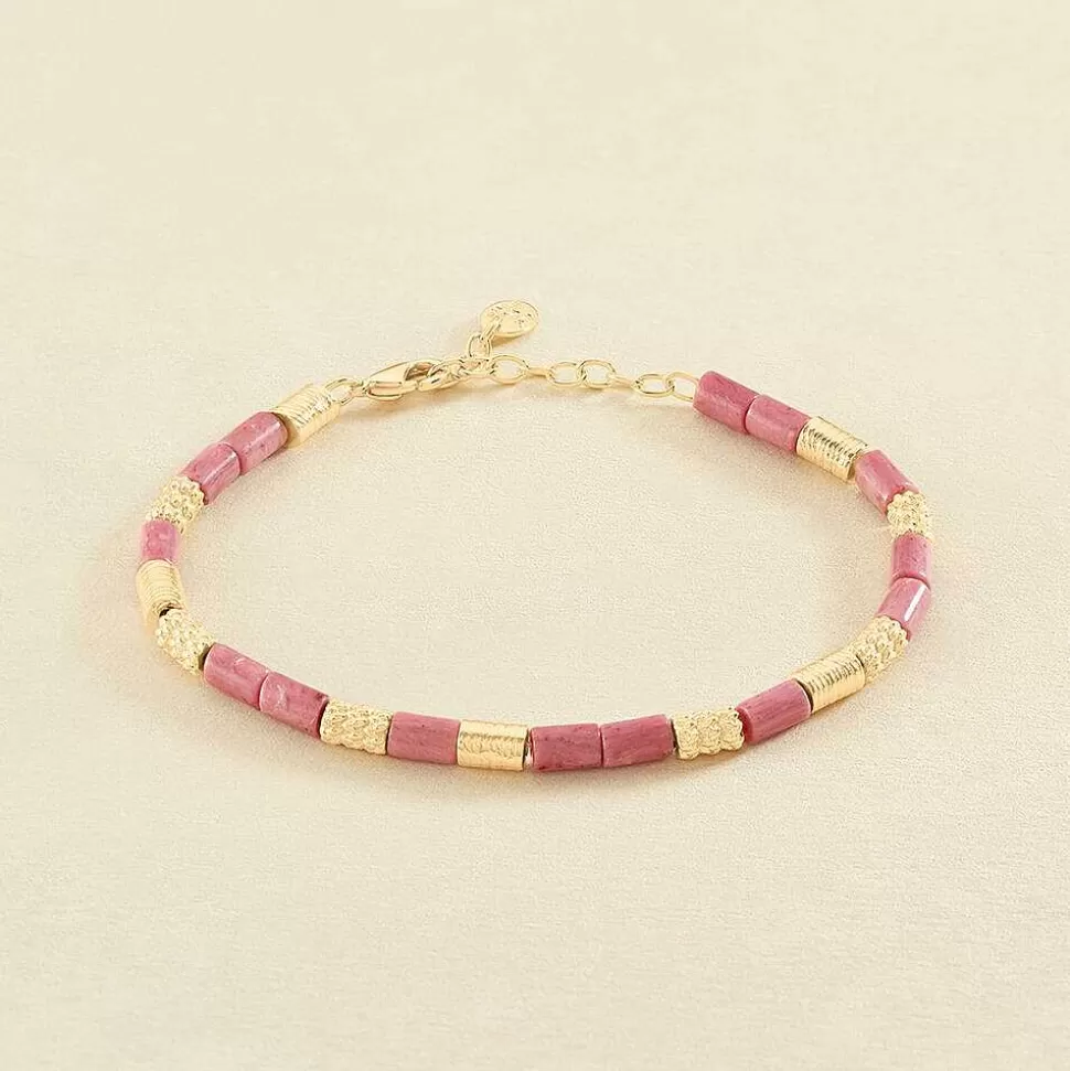 AGATHA Link Bracelet Petra-Rhodochrosyte/Gold