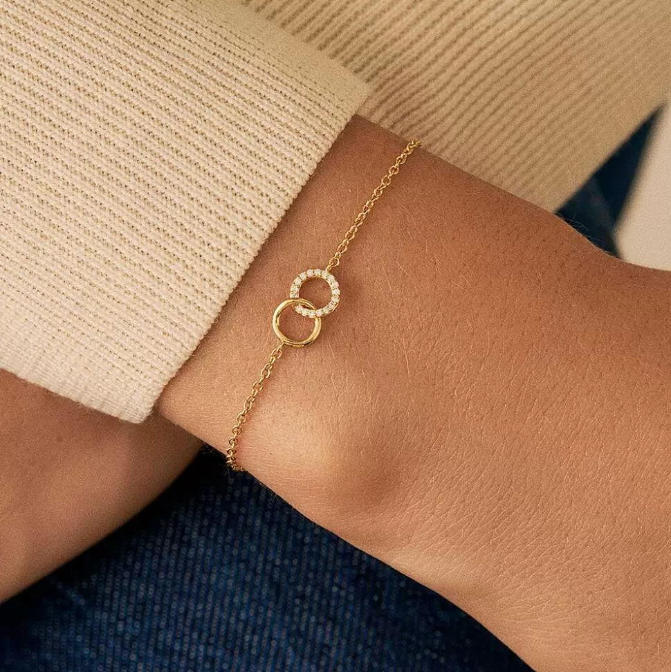 AGATHA Link Bracelet Rondou-Crystal/Golden