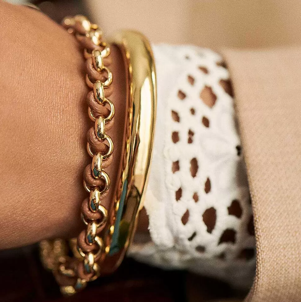 AGATHA Link Bracelet Twiggy-Gold/Camel