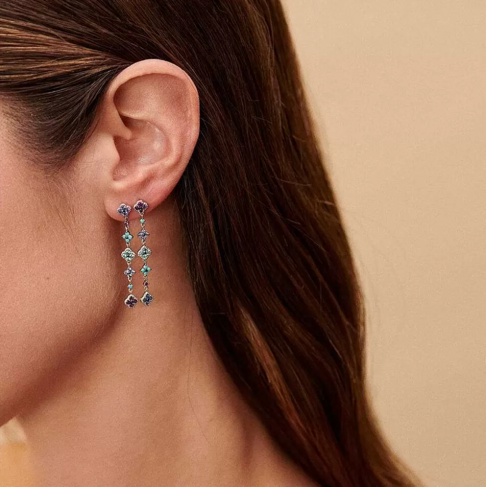 AGATHA Long Earrings Beloved-Multicolor/Silver