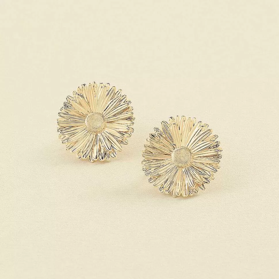 AGATHA Long Earrings Blossom-Golden